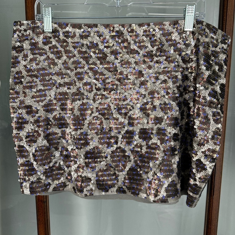 y2k Express 2000's sequin mini skirt size l large Patterned Festival Concert